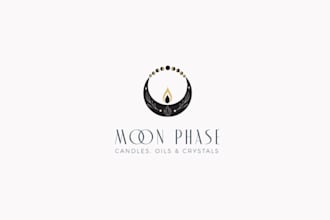 design exquisite phenomenal moon phase candles logo
