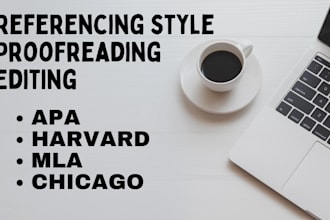 do proofreading, references, citations in apa, harvard