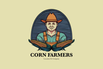 make a vintage farmer logo design
