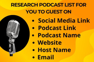 research podcast list for you to guest on