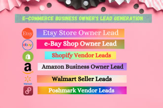 ecommerce shop owner lead generation, etsy, ebay, amazon, shopify vendor leads