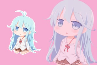 draw your character in cute chibi art style