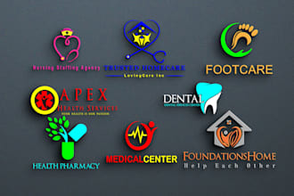 do medical health clinic pharmacy hospital homecare dental wellness nursing logo