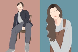 draw minimalist vector portrait for you