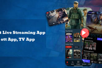 build live streaming app, ott app, tv app, youtube channel app