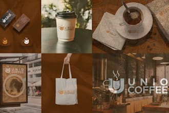 design unique logo and branding kit for coffee businesses