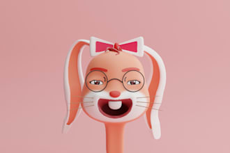 create cute 3d character modeling , chibi