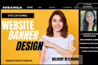 design website banner, ads, header, cover, flyer, google ads and social media