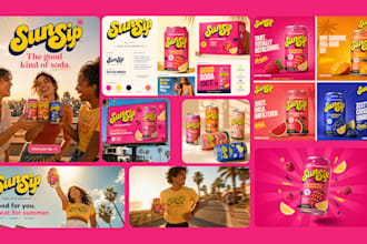 design a complete brand identity kit and packaging mockups
