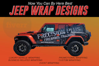design professional vehicle wrap, vehicle wrap custom 4x4 jeep wrap and bus wrap