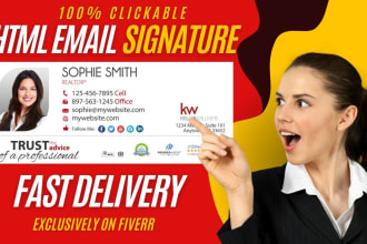 design HTML email signature or clickable email animated GIF