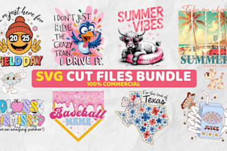 do custom svg cut file bundle t shirt design for etsy and others