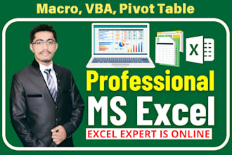 do any simple excel task with pivot tables, charts, vlookup, vba and macros