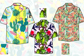 design tropical hawaiian, beach, resort pattern shirts