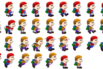 create 2d character with animations and sprite sheet