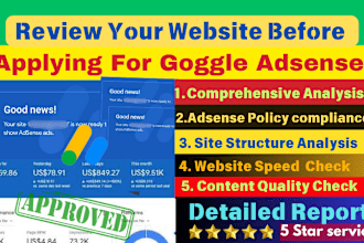 tell why your website is rejected from google adsense review and fix all issues