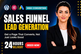 design high converting wordpress elementor pro landing page for google meta ads