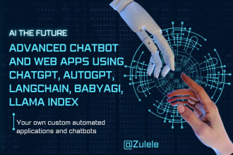 create custom web apps or chatbot using chatgpt, llamaindex, langchain, flowise