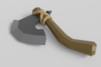 create a low poly video game 3d model
