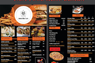 design modern creative restaurant menu card