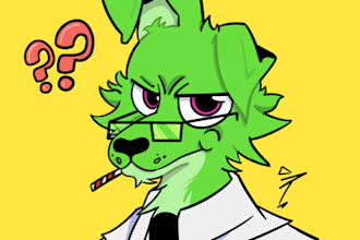 your furry character or oc in my unique animated style