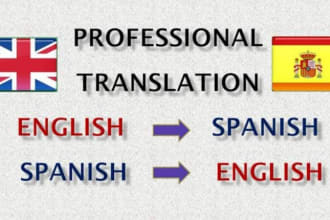 manually translate english to spanish and spanish to english