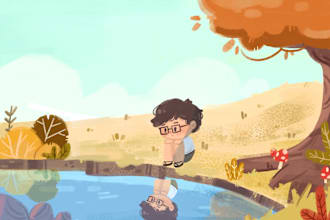 draw colorful illustrations for children book stories
