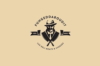 speakeasy deli mafia theme logo design