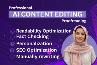 provide ai content editing, SEO article writing, proofreading