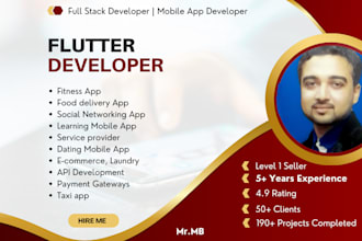 develop or fix flutter mobile apps for android and ios