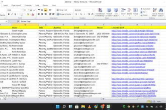 collect email address, website, phone number, data entry and lead generation
