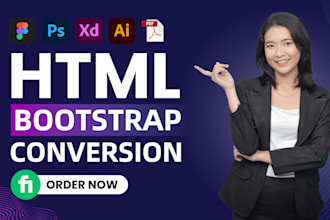 convert figma, psd, xd to responsive HTML CSS using bootstrap5