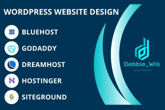 build wordpress website on bluehost, siteground, hostinger, godaddy website