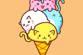 draw cute kawaii in vector style