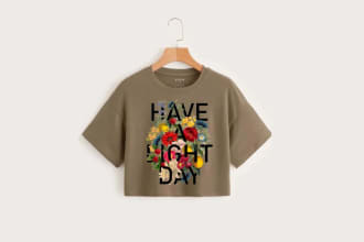 make you custom typographic and floral t shirt design