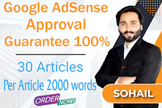 provide google adsense approval articles guarantee service