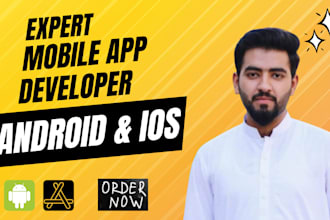 create front end of the mobile application, UI for android and ios