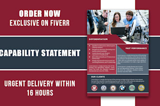 design professional business and government contract capability statement
