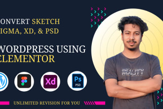 convert psd to elementor and psd to wordpress website