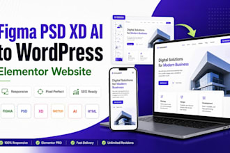convert figma PSD xd ai designs to wordpress elementor website