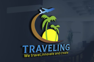 design travel agency tourism beach hotel resort logo