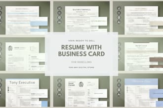give 10 resume template with business card for reselling