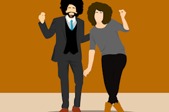 draw design custom 2d flat vector illustrations  from your photo