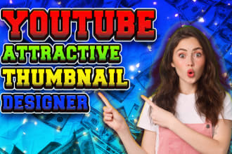 design 2k attractive eye catchy custom clickbait thumbnail for youtube channel