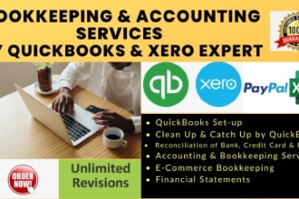 do clean up, catch up, reconciliation and bookkeeping in quickbooks xero online