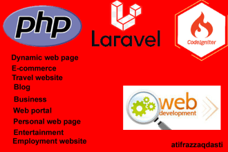 develop PHP, laravel, codeigniter website