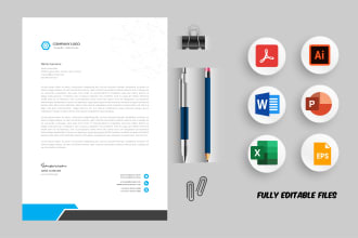 design professional letterhead in word file