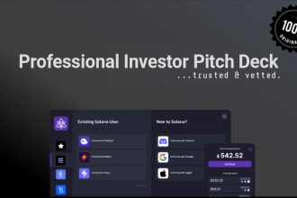 design pitch deck, investor pitch deck with power point presentation