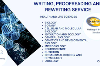 do healthcare, nursing, biology, medicine, pathology writing