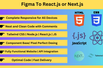 build web app in react js next js tailwind css typescript javascript